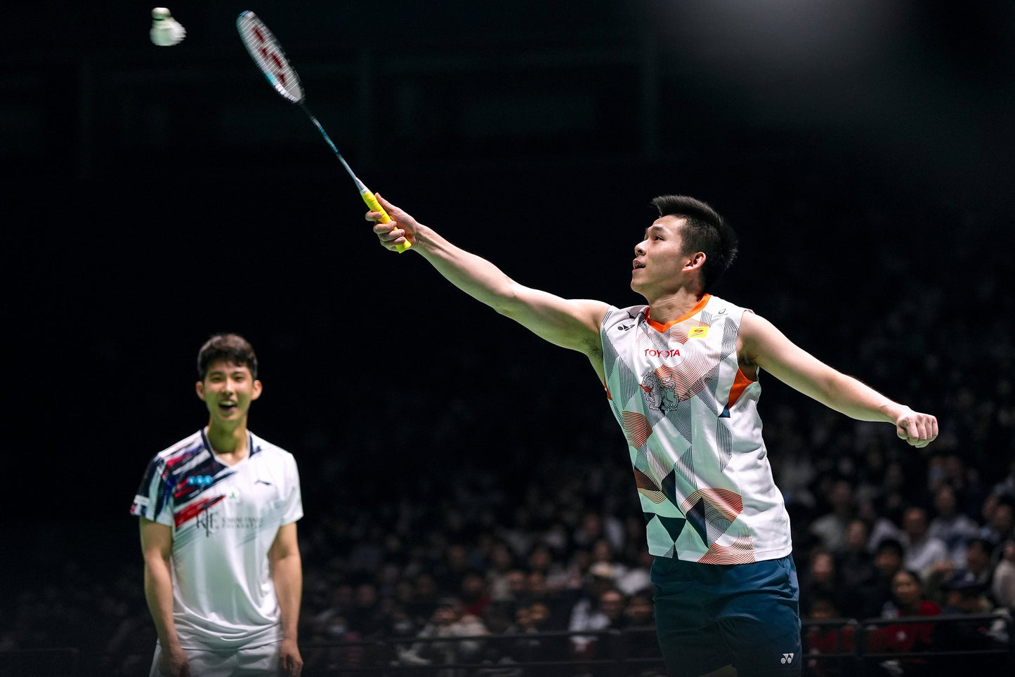 Yonex Men's Tournament Crew Shirt 10811 (White/Orange)
