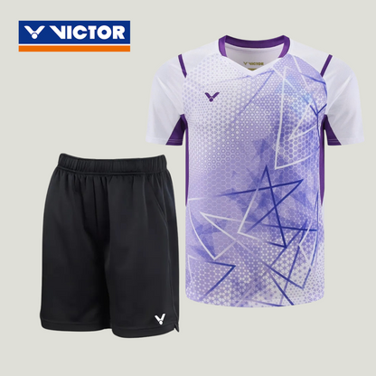 Victor Unisex Game Tshirt T10068 (White Purple)