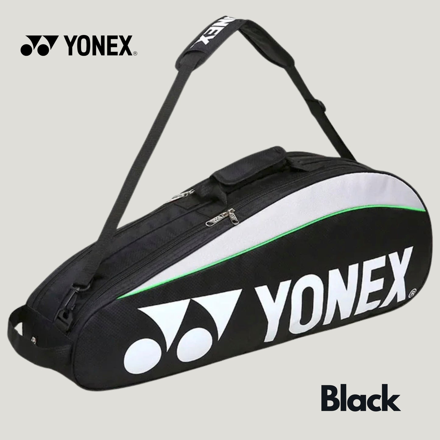 Yonex Team 3-Pack Racket Bag (Black)